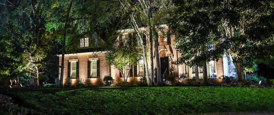 A landscape lighting project by Hyatt Landscaping - your premier choice among Charlotte landscaping companies.